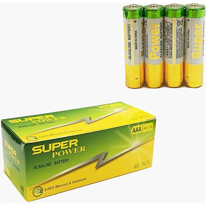 Батарейки “Super” C 66661 (20) Alcaline, міні-пальчикові, ААА 1,5V, ЦІНА ЗА 60 ШТУК В БЛОЦІ