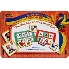 Настольная игра Лото "Азбука и цифры" (ПСД250) PSD250, 48 фишек
