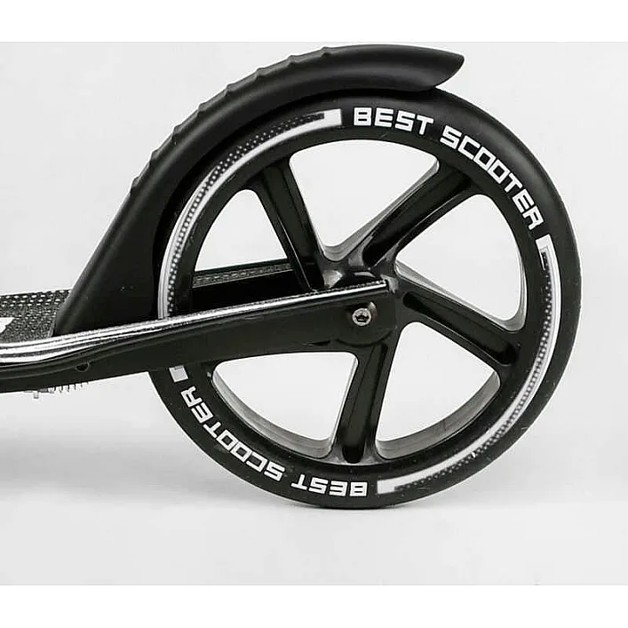 Самокат алюминиевый "Best Scooter" 14268 (2) колеса PU, ФАРА, зажим руля, d передних колес - 230мм, d задних колес 200мм, 1 амортизатор передний
