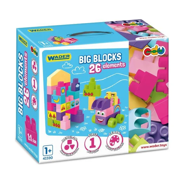 Конструктор "Big Blocks", 26 эл, розовый