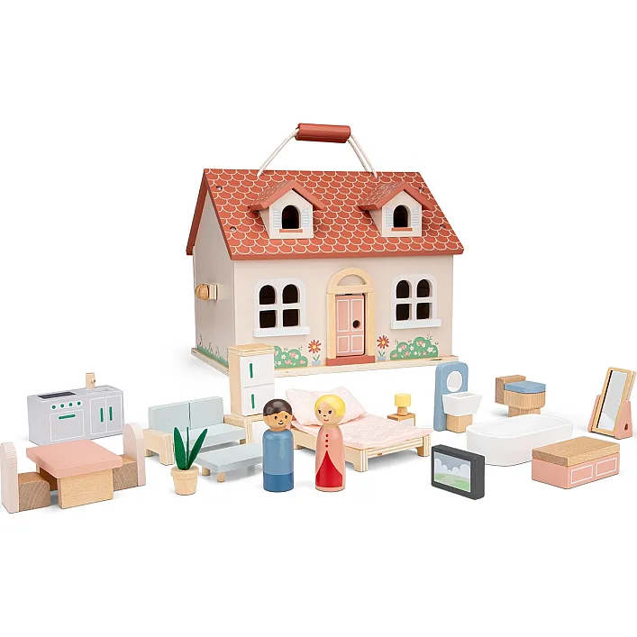 Домик для кукол с мебелью раскладной, New Classic Toys (07352)