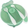 Тарелка на присоске с ложкой и вилкой MGZ-0109(Mint) 350 мл