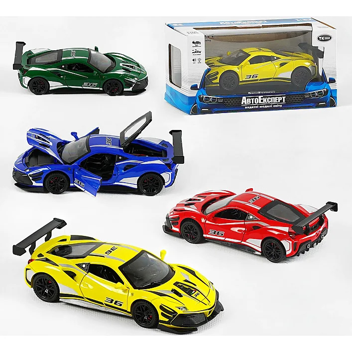 Машинка 10820 (48) "Авто Эксперт", 4 цвета, металлопластик, 1:32, звук, свет, инерция, подвижные элементы, в коробке, МИКС ВИДОВ
