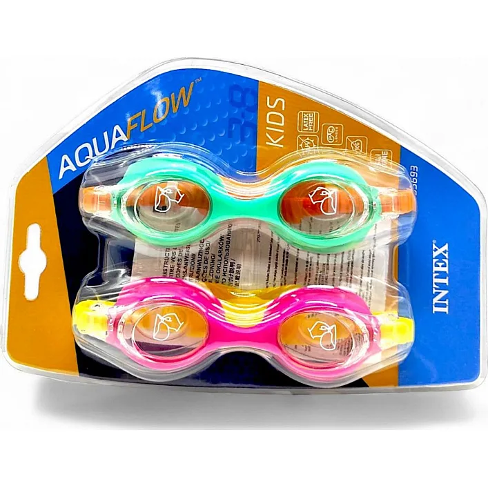 Очки для плавания AquaFlow, 2 штуки, (3-8 лет)