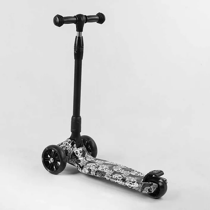 Самокат трехколесный Best Scooter 65-878 MAXI (6) складной алюминиевый руль, 3 колеса PU со светом, переднее 130х35 мм, заднее 80х45 мм, в коробке