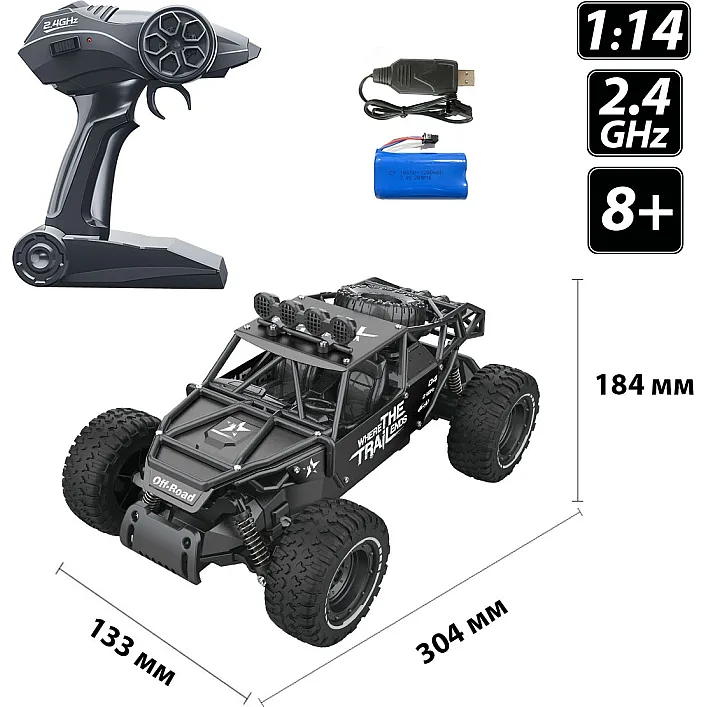 Автомобиль Off-road Crawler на р/у – Race (матовый черный, 1:14)