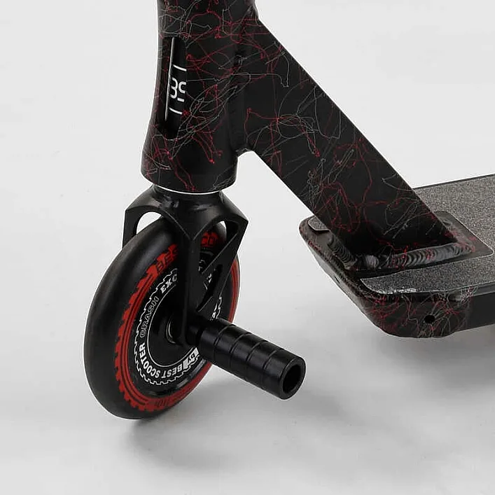 Самокат трюковый 67839 Best Scooter (4) "CRASH" HIC-система, ПЕГИ, алюминиевый диск и дека, колёса 110мм PU, ширина руля - 57 см, в коробке