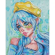 УЦЕНКА!!! Алмазная мозаика "Голубоглазая модница" ©nila_art_art AMO7606-UC 40х50 см