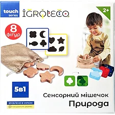 Развивающая игра "Сенсорный мешочек "Природа" 8 дет. 900590 IGROTECO (Дер8905)