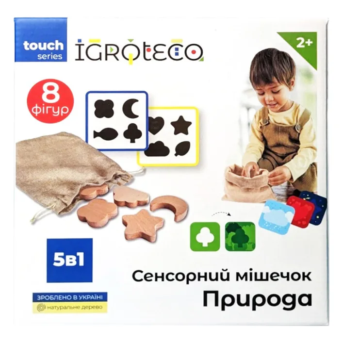 Развивающая игра "Сенсорный мешочек "Природа" 8 дет. 900590 IGROTECO (Дер8905)