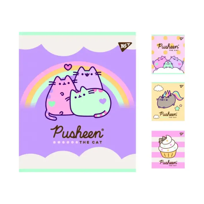 Тетрадь YES "Pusheen" 12 листов линия Премиум (Кнц6808)