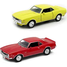 Автомодель - CHEVROLET CAMARO Z28 1968 (красный, желтый) TECHNODRIVE (Маш0384)
