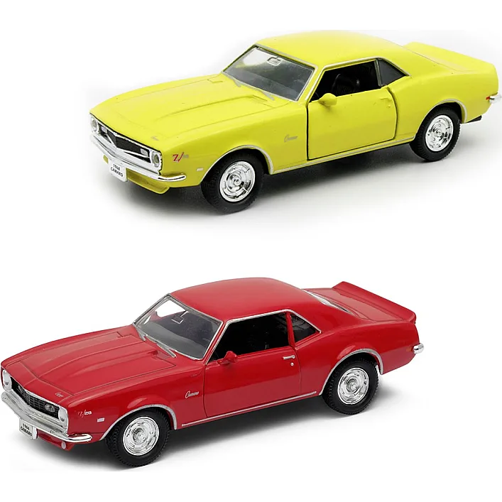 Автомодель - CHEVROLET CAMARO Z28 1968 (красный, желтый) TECHNODRIVE (Маш0384)