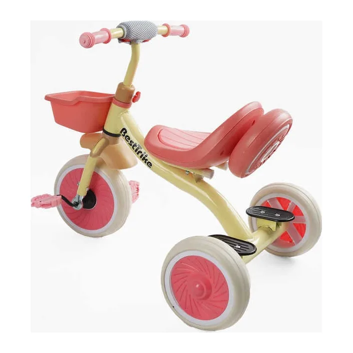 Велосипед 3-х колесный BS-41363 "Best Trike" (1) колеса EVA переднее 10&rsquo;&rsquo;, заднее 8&rsquo;&rsquo;, стальная рама, УКР.ОВЗУЧИВАНИЕ, свет, корзина, в коробке