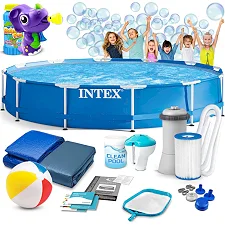 Бассейн каркасный 16в1 INTEX 28212, 366 x 76 см + машина для создания пузырей