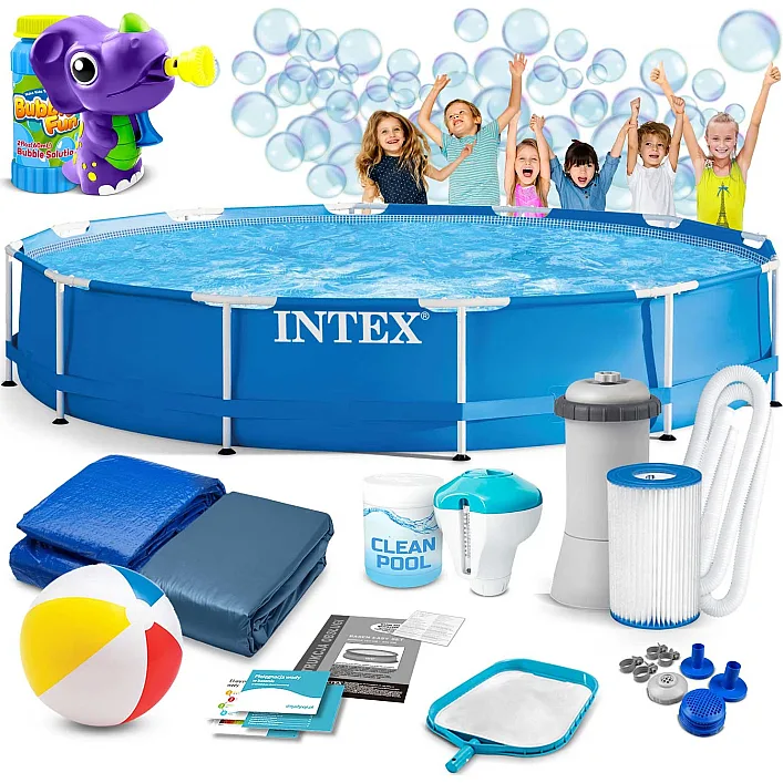 Бассейн каркасный 16в1 INTEX 28212, 366 x 76 см + машина для создания пузырей