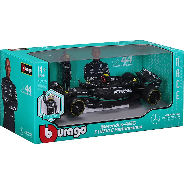 Автомодель з фігуркою - MERCEDES-AMG F1 W14 E PERFORMANCE (1:24)