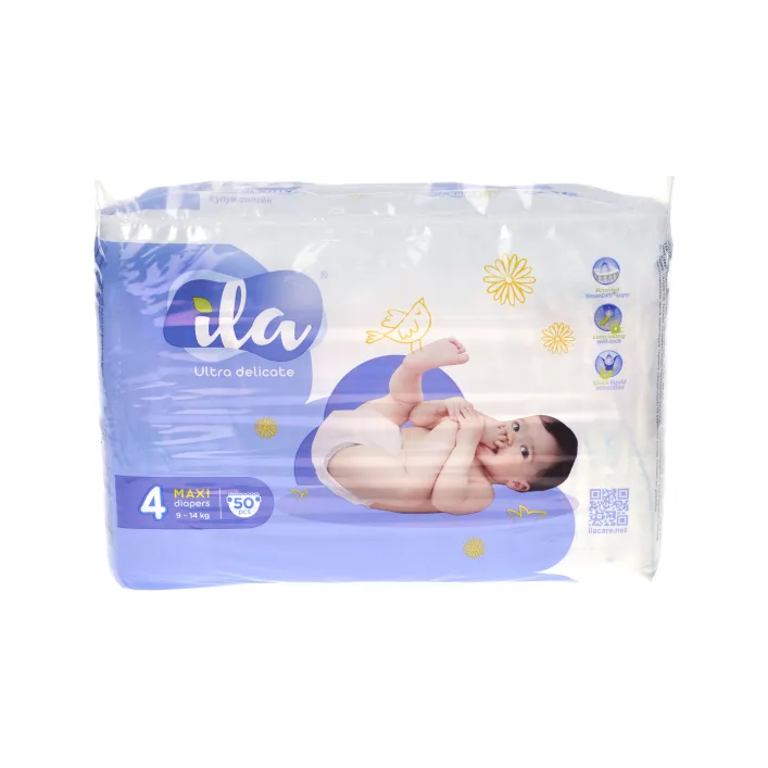 Подгузники ILA Ultra delicate "4 MAXI 9-14кг, 50шт в уп (Пол2991)