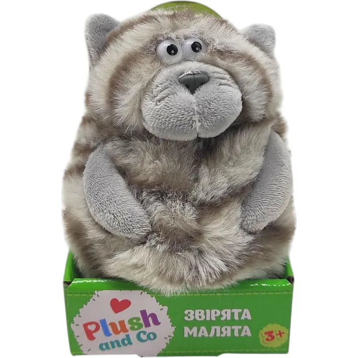 М'яка іграшка "Plush and Co. КОТИК" (СІРИЙ В СМУЖКУ) 12 см