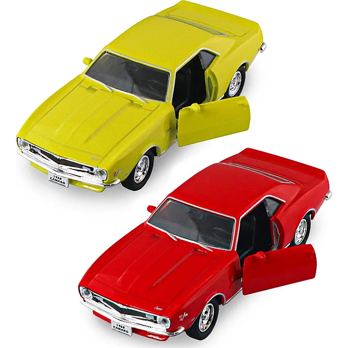 Автомодель - CHEVROLET CAMARO Z28 1968 (красный, желтый) TECHNODRIVE (Маш0384)