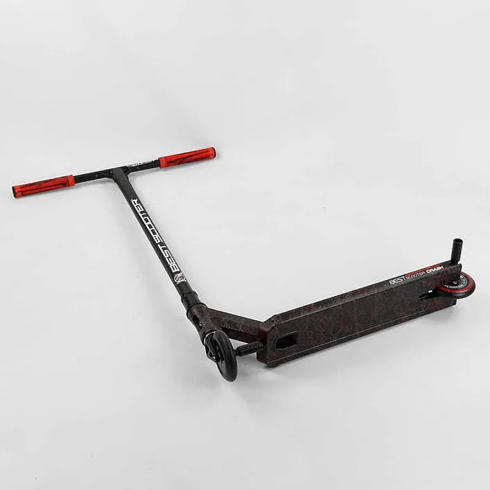 Самокат трюковый 67839 Best Scooter (4) "CRASH" HIC-система, ПЕГИ, алюминиевый диск и дека, колёса 110мм PU, ширина руля - 57 см, в коробке