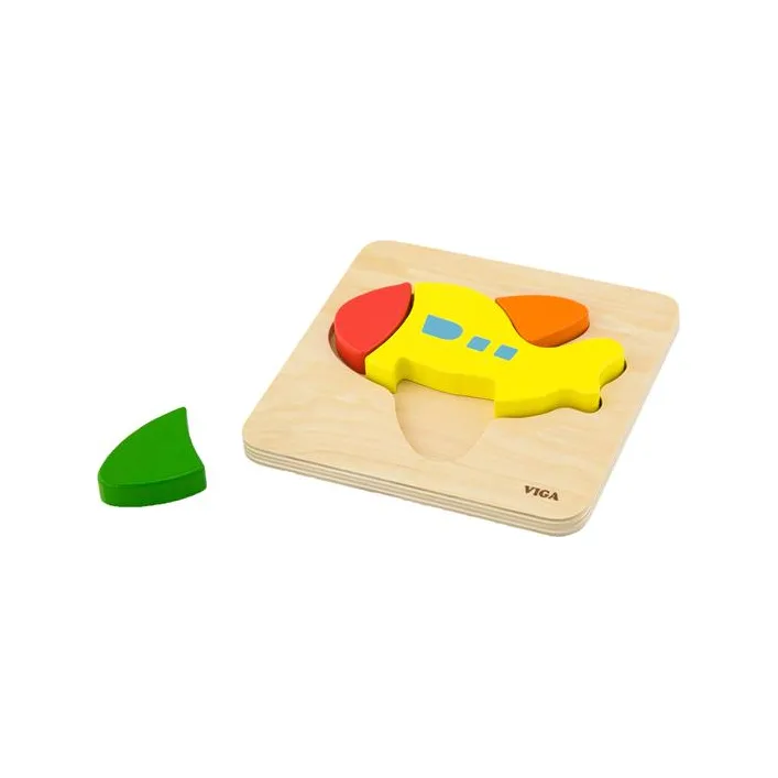 Деревянный мини-пазл Viga Toys Самолетик (50173)