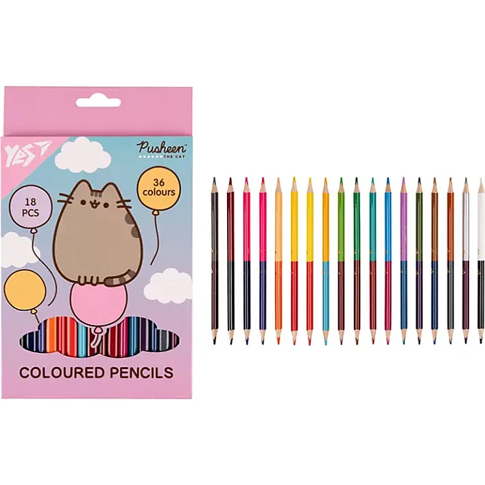 Карандаши цветные Yes 18/36 цветов Pusheen. Balloons 290751 (Кнц2989)
