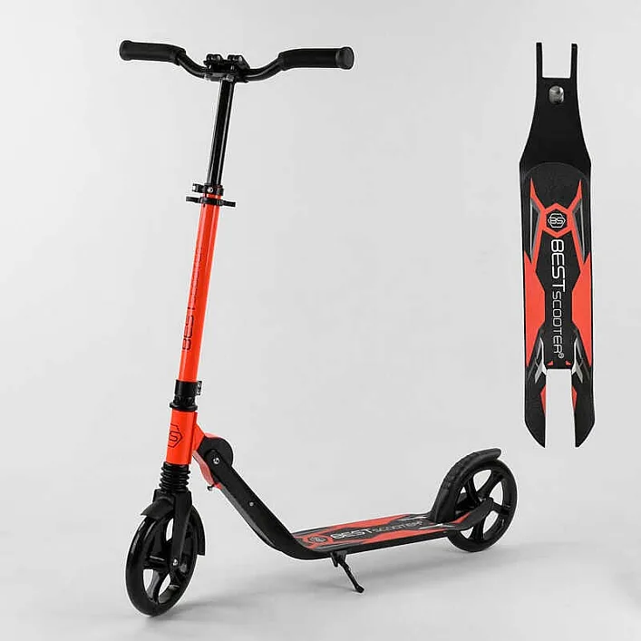 Самокат двухколесный 67450 "Best Scooter" (2) зажим руля, колеса PU - 20 см, 1 амортизатор