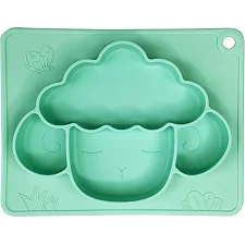 Силиконовая тарелка-коврик "Баранчик" MGZ-0125(Turquoise) 18х23 см