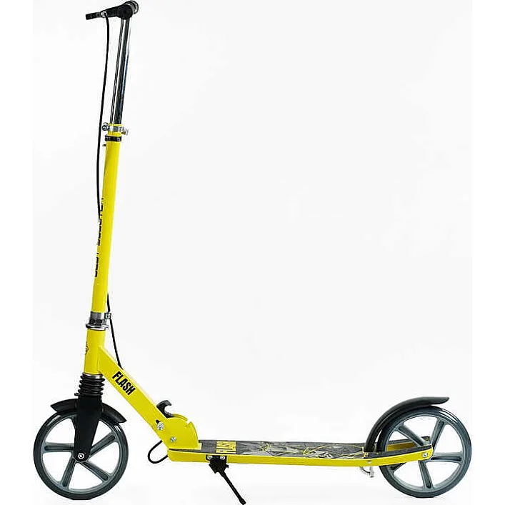 Самокат двухколесный "Best Scooter" FL-14320(4) стальная рама, ручной тормоз, колеса PU 200мм, 1 амортизатор передний, в коробке