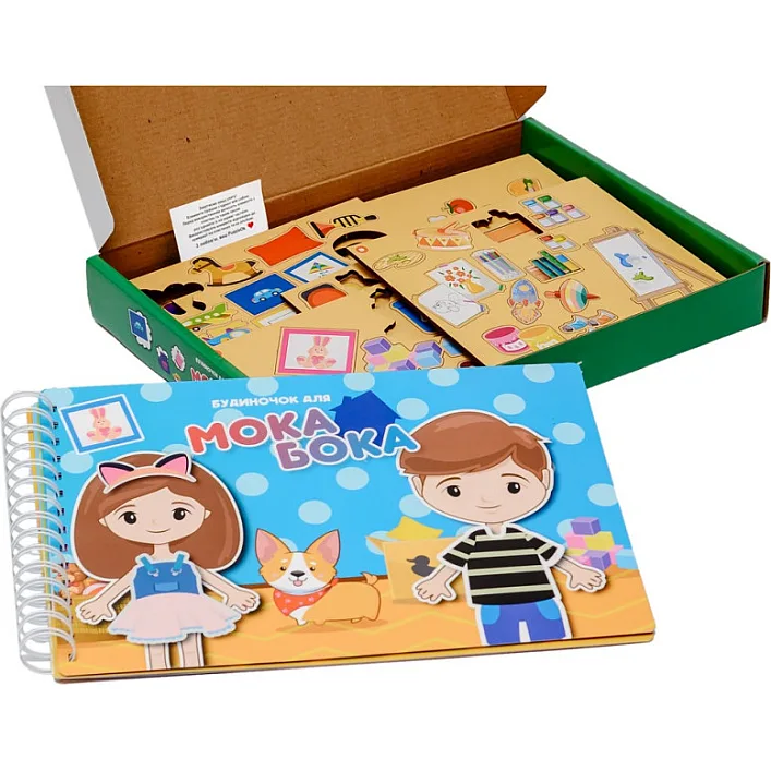 Деревянная игра с наклейками Домик для Мока Бока 6 ст., 103 дет. Puz-88892 PuzzleOK (Дер9892)