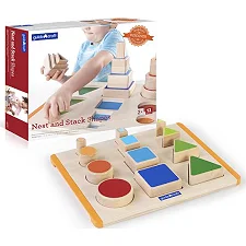 Деревянный сортер Guidecraft Manipulatives Фигуры и размеры (G6737)