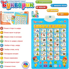 Детский развивающий плакат 7031 UA на укр. языке