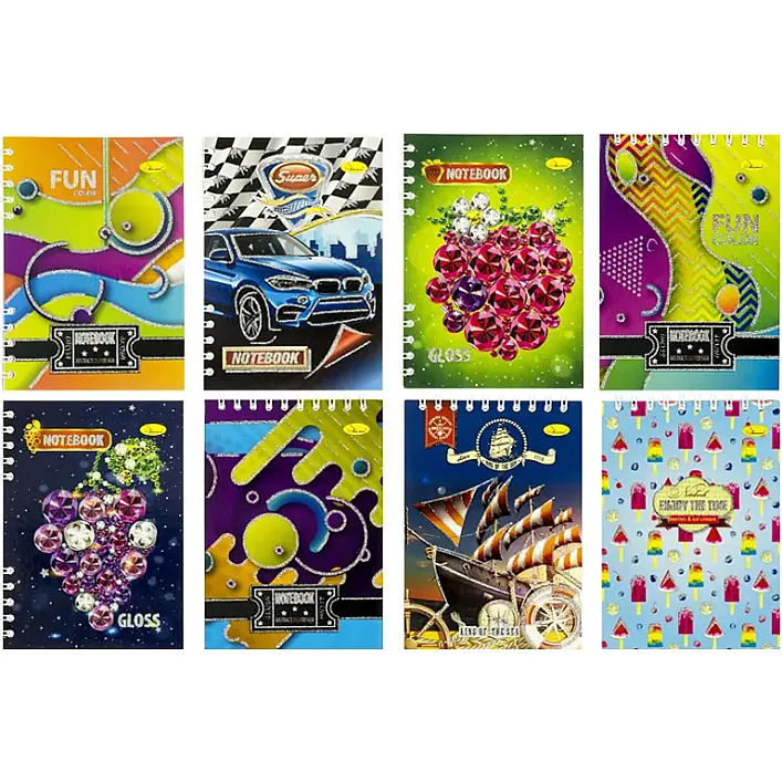 Блокнот А6, 40 л., посыпка, пружина сбоку (Кнц6240)