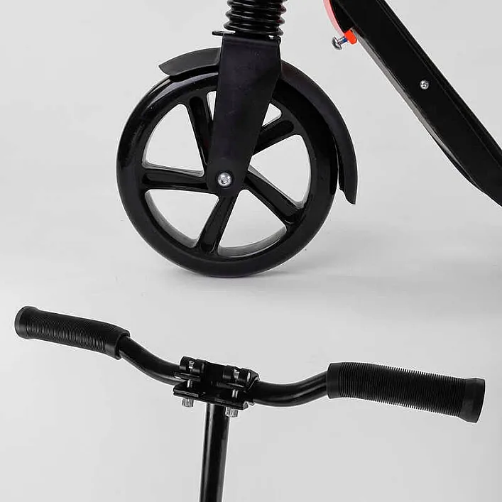 Самокат двухколесный 67450 "Best Scooter" (2) зажим руля, колеса PU - 20 см, 1 амортизатор