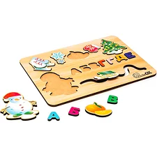 Сортер монтессори с фигурками "Зима" р. 28*20 см Puz-30957 PuzzleOk (Дер0957)