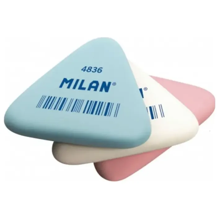 Резинка треугольная TM MILAN CNM4836B картонная упаковка, микс 5*4,4*0,7см (Кнц8242)