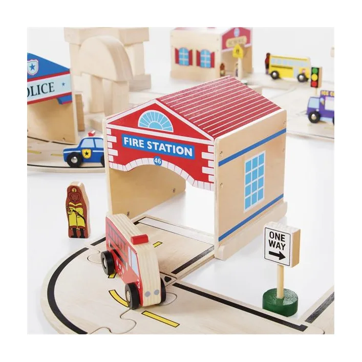 Набор строений Guidecraft Block Play к Дороге из дерева, 6 шт. (G6716)