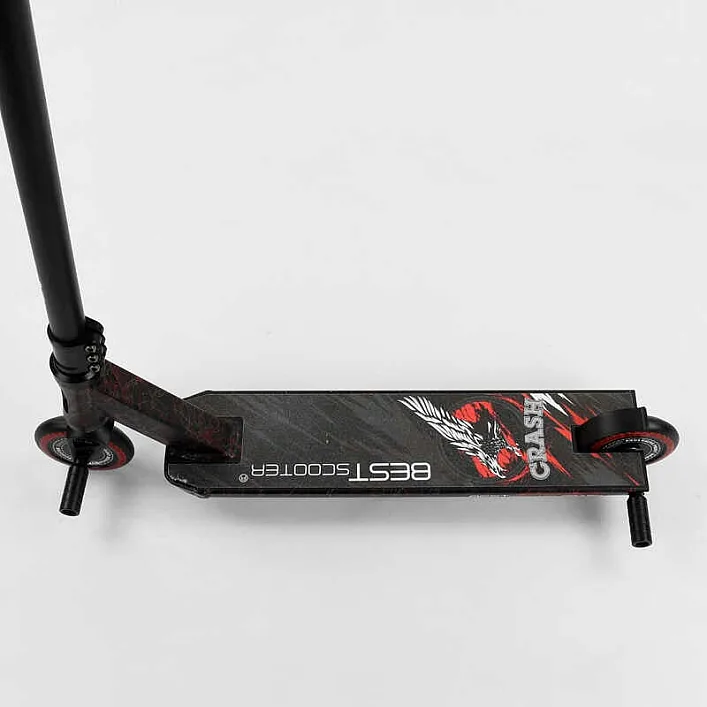 Самокат трюковый 67839 Best Scooter (4) "CRASH" HIC-система, ПЕГИ, алюминиевый диск и дека, колёса 110мм PU, ширина руля - 57 см, в коробке