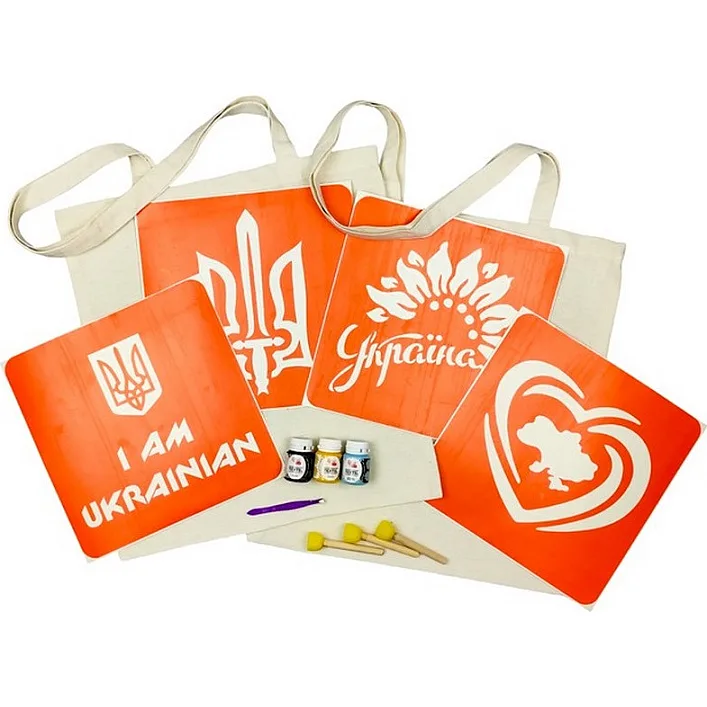 Набор для творчества «Экосумка бязь Карта Украины, Украина цветущая» bag-b-n080-n058