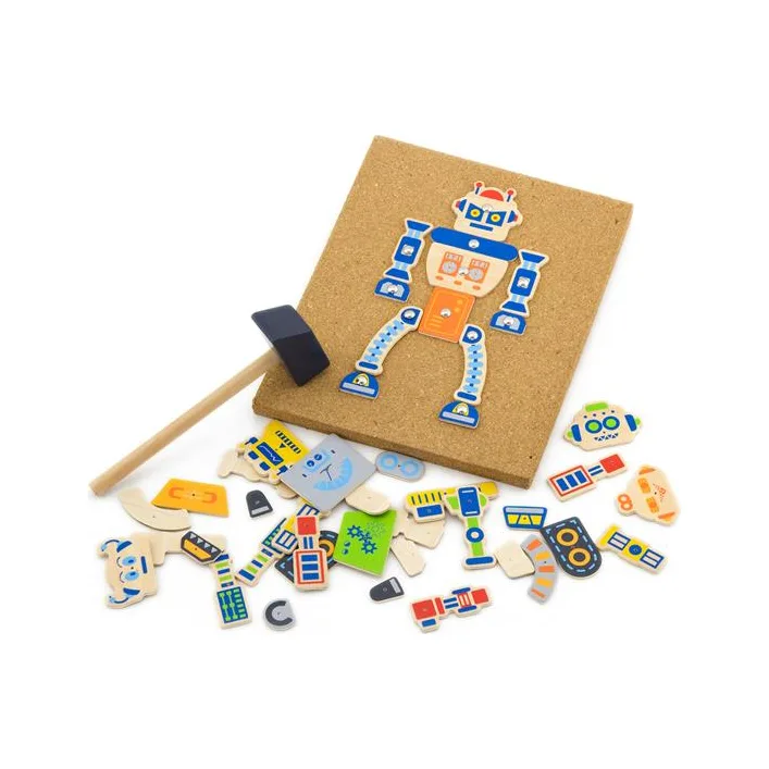 Набор для творчества Viga Toys Деревянная аппликация Робот (50335)