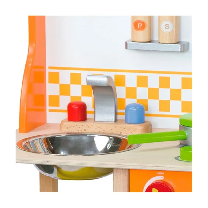 Детская кухня Viga Toys из дерева с посудой (50957FSC)