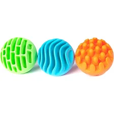 Прорезыватель-погремушка Fat Brain Toys Sensory Rollers Сенсорные шары 3 шт. (F161ML)