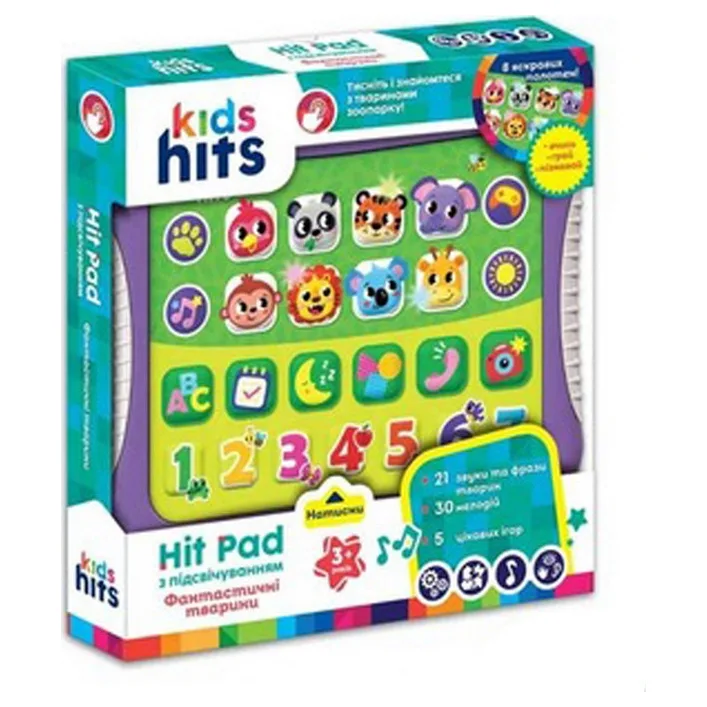 Планшет Kids Hits KH01/010 "Друзі" на батарейках. укр мова навчання, в коробці р. 25*27*4 см (Муз7503)