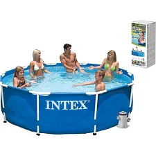 Intex Басейн каркасний 28202 NP (1) об`єм: 4485л, розмір:305х76см, фільтр-насос 1250л/год, мережа 220-240В, вік 6+ років