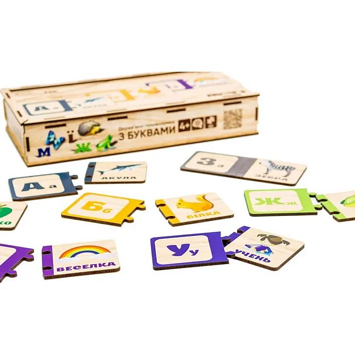 Набор "Деревянная Головоломка с Буквами" Puz-22335 г. 12*25*4.5см PuzzleOk (Дер9223)