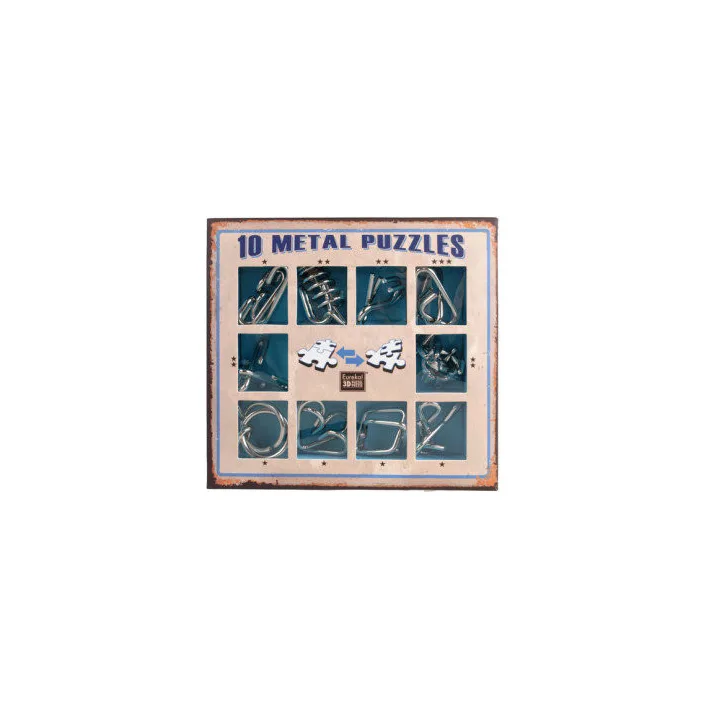 Набір головоломок 10 Metall Puzzles blue Eureka 3D Puzzle 473356, 10 головоломок
