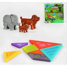 Магнитная игра E 7982 (48) "Hola", танграм, животные, 225 вариантов сбора игры, в коробке