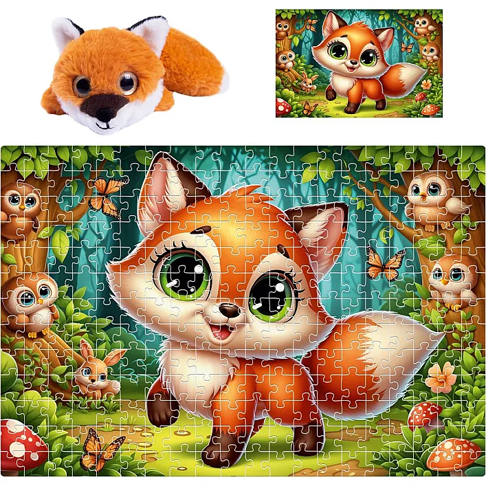Пазлы с мягкой игрушкой "De.tail. Лисенок" 260 деталей