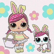 Набір для розпису по номерах для дітей "L.O.L. Surprise! Spring Bling Hops with Kittea" 40х40 см IDEYKA (Нас8674)